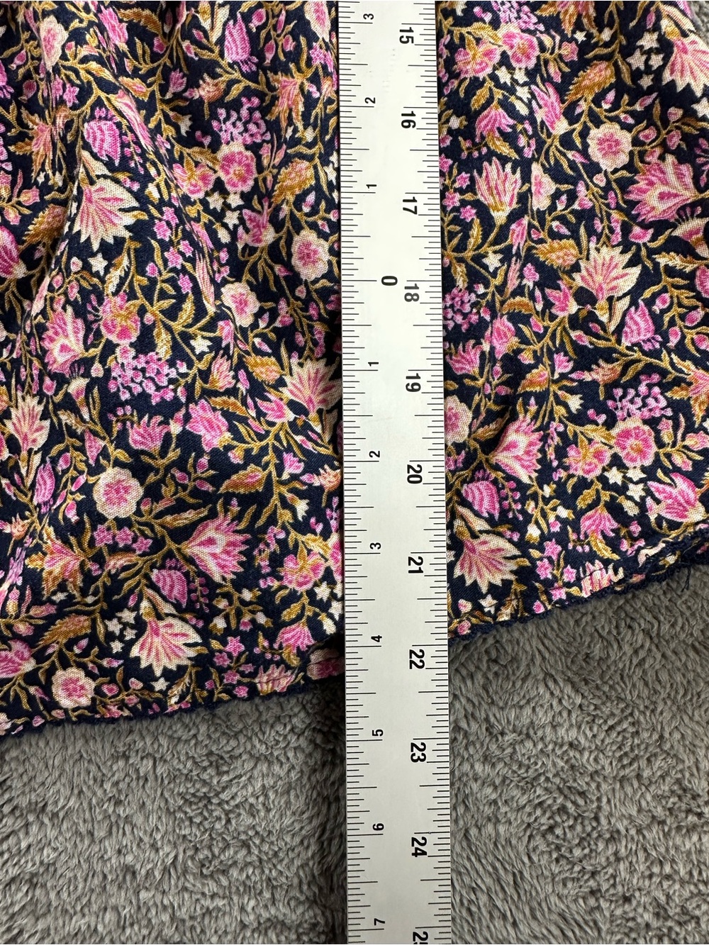 Old Navy Peasant Top Puff Sleeve Navy Floral Print - Picture 7 of 8